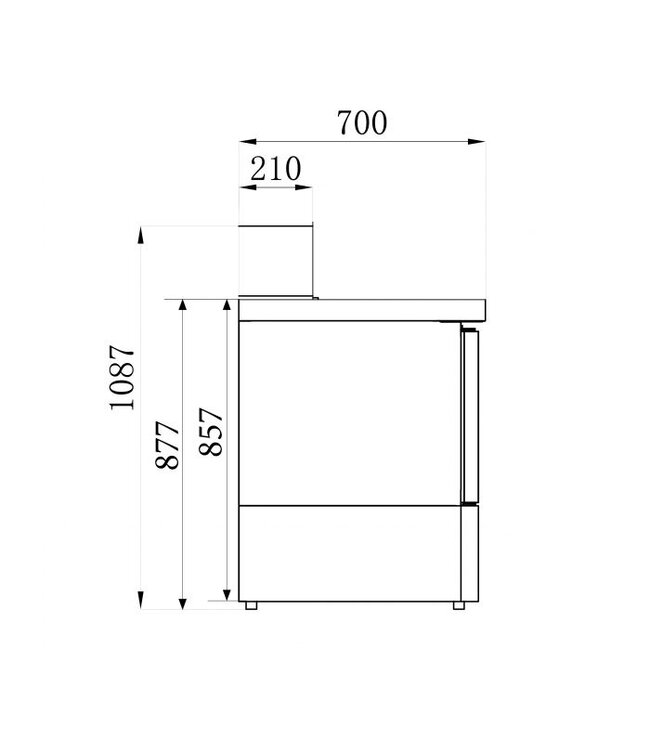 Pizzawerkbank 3 deuren 1368x700x1090 mm (bxdxh)  Compact Line - Combisteel