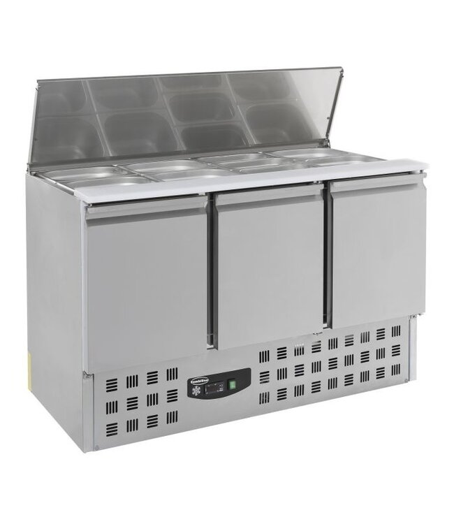 Saladette gekoeld 3 deuren 1370x700x870 mm (bxdxh)  Compact Line - Combisteel