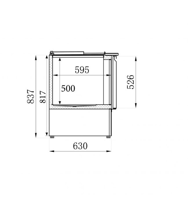 Saladette gekoeld 3 deuren 1370x700x870 mm (bxdxh)  Compact Line - Combisteel