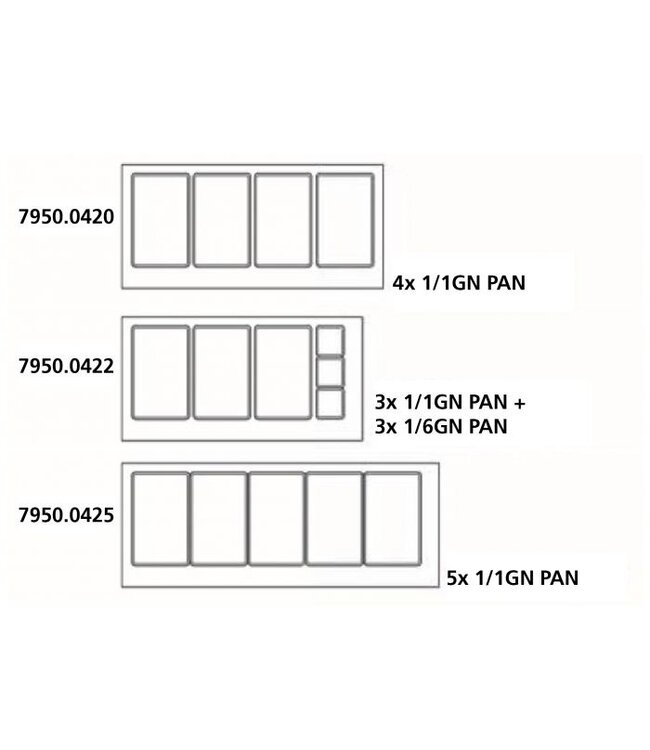 Koelwerkbank glas recht 3 deuren 5x 1/1 GN 1795x700x1365 mm (bxdxh) Standard Line - Combisteel