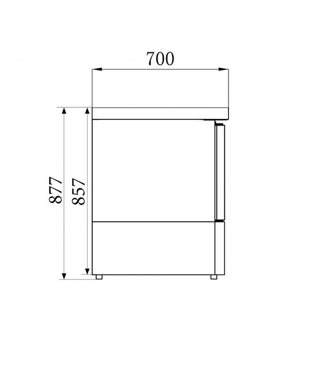 Koelwerkbank 1 deur 435x700x870 mm (bxdxh) Compact Line - Combisteel