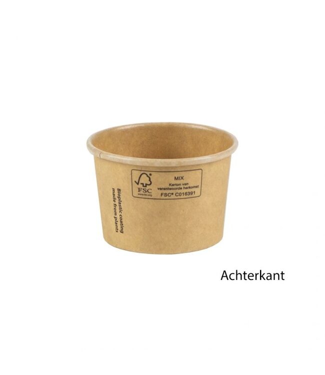 Sausbakje disp kraft/PLA 4,5 cl  Ø61x(h)40 mm bruin | prijs & verp per 2.000 stuks