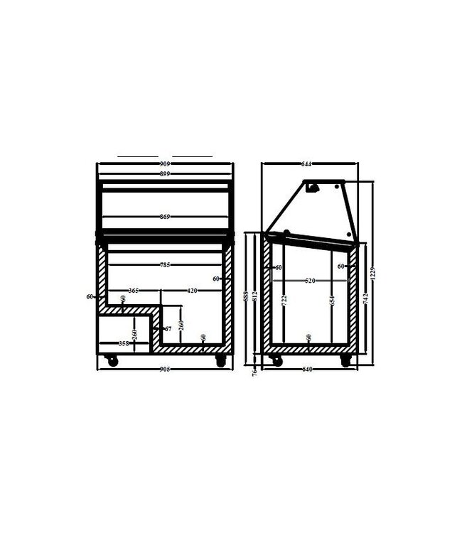 Schepijsvitrine Corsica 6x5 ltr 909x644x1229 mm (bxdxh) - Combisteel