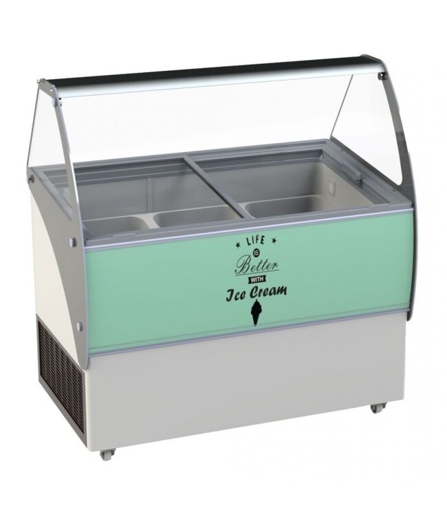 Schepijsvitrine Curacao 10x5 ltr 1447x825x1257 mm (bxdxh) - Combisteel