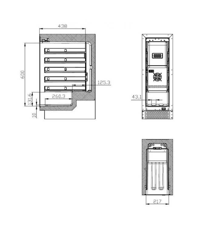 Wijnkoelkast 20 flessen 50 ltr (bruto inh.) 1 zone 295X570X820 mm (bxdxh) +5°C tot +20°C - Combisteel