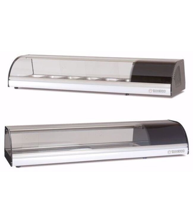 Tapasvitrine gekoeld 4x GN 1/3-40 etageervlak 1050x410x255 mm (bxdxh) 138 Watt - Coreco