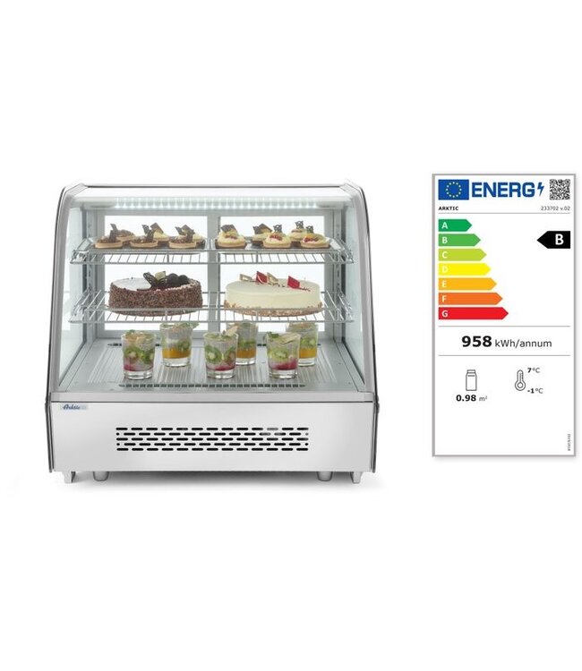 Gebaksvitrine 686x586x686 (bxdxh) 2°C tot 6°C - Arktic