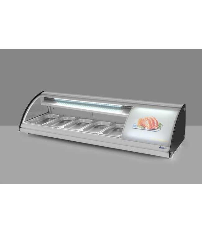 Sushivitrine 5x GN 1/3 1307x450x330 (bxdxh) 3°C tot 7°C - Arktic