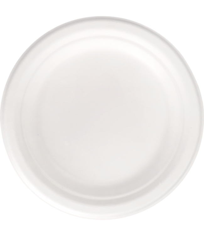 Bord disp suikerriet 26 cm Ø wit | prijs & verp per 50 stuks