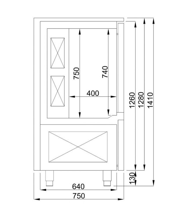 Snelkoeler/vriezer 30/25 kg/cyclus 10X 1/1Gn 800X750X1410 mm (bxdxh) 230V Pro Line - Combisteel