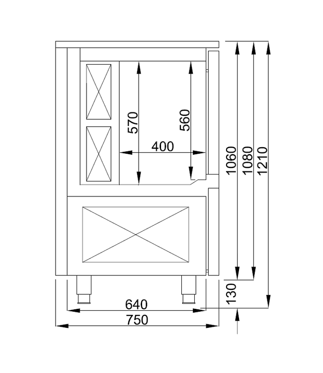 Snelkoeler/vriezer 25/20 kg/cyclus 7X 1/1Gn 800X750X1210 mm (bxdxh) 230V Pro Line - Combisteel