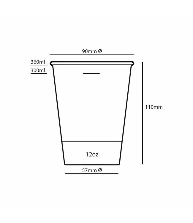 Koffiebeker FSC® kraft 36 cl 90 mm Ø | prijs & verp per 1000 stuks