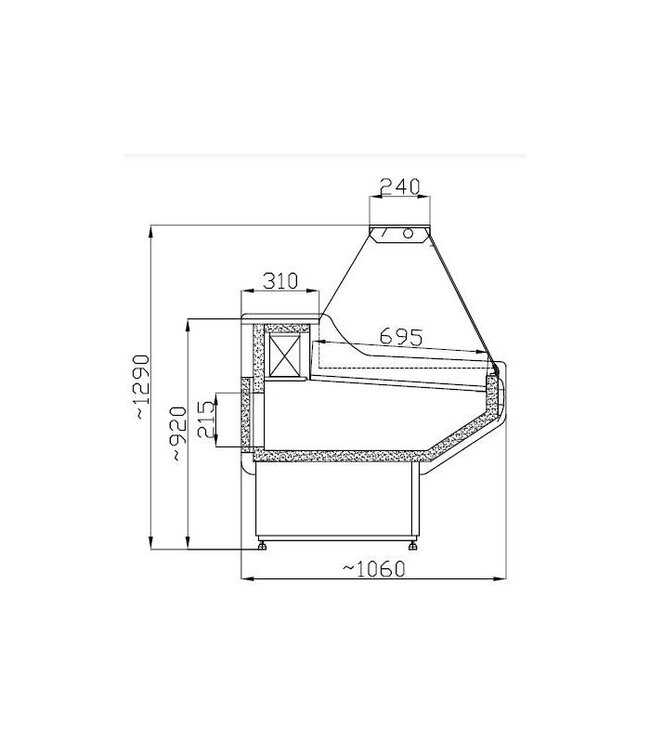Koelvitrine Owen 2.0 2000x1060x1310 mm (bxdxh) - Combisteel