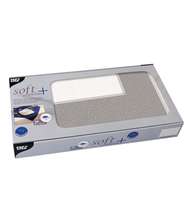 Napperon 80x80 cm grijs Casali non-woven soft selection plus - Papstar | prijs & verp per 100 stuks