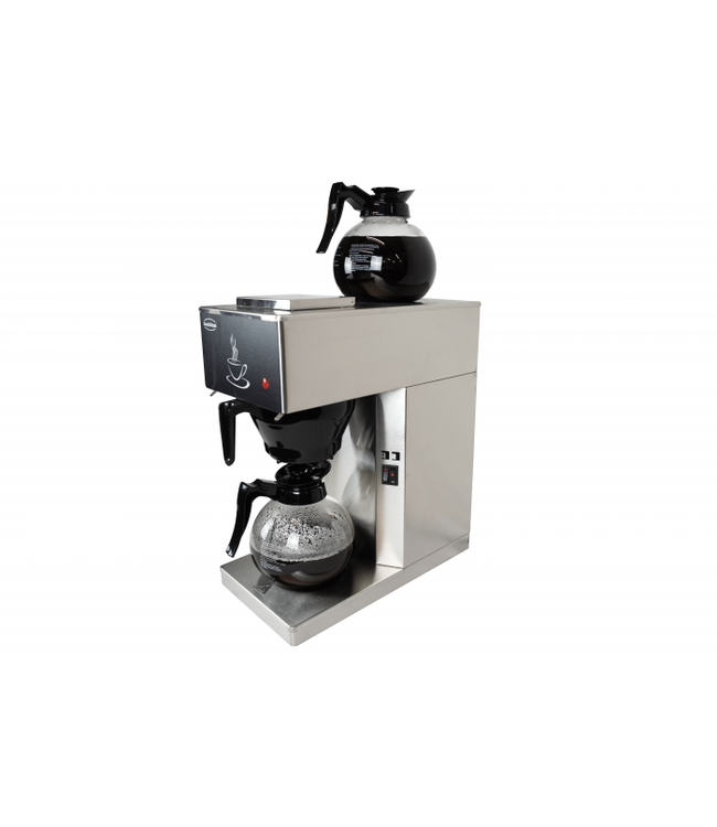 Koffiezetapparaat met 2 glas-kannen 1,8 ltr - Combisteel