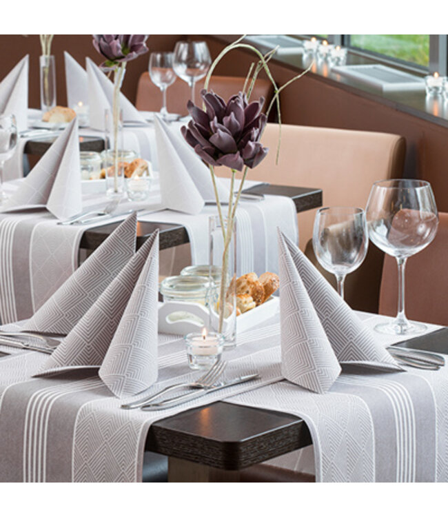 Tafelloper bruin Elegance 24 mtr x 40 cm PV-Tissue mix Royal Collection - Papstar | prijs & verp per 4 stuks