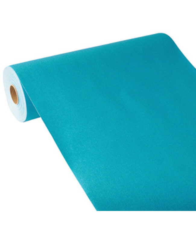 Tafelloper turquoise 24 mtr x 40 cm PV-Tissue mix Royal Collection - Papstar | prijs & verp per 4 stuks