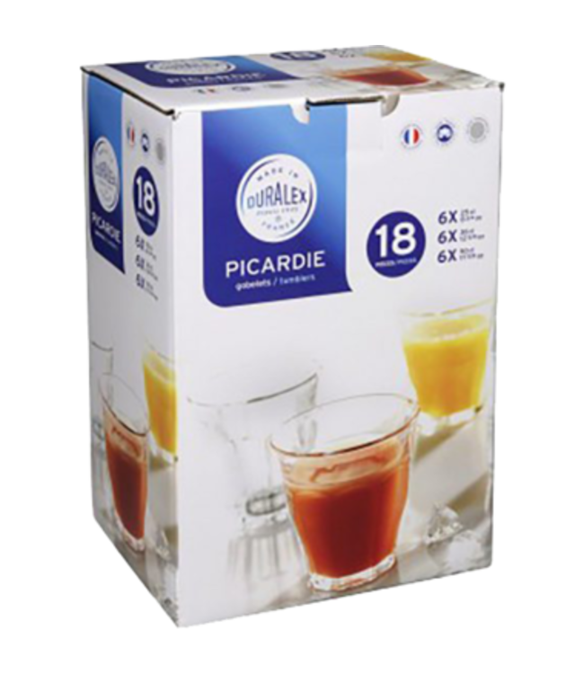 Glazenset 18-dlg 25-35-50 cl Picardi - Duralex