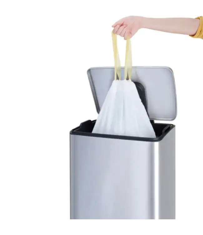 Afvalzak 55x55 cm 21 ltr wit met trekband | prijs & verp per 480 stuks