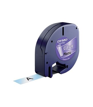 Dymo Labeltape 12 mm zwart op transparant - Dymo