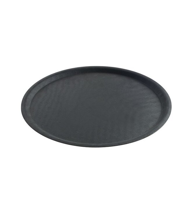 Dienblad Ø350x(h)22 mm anti-slip zwart - Hendi
