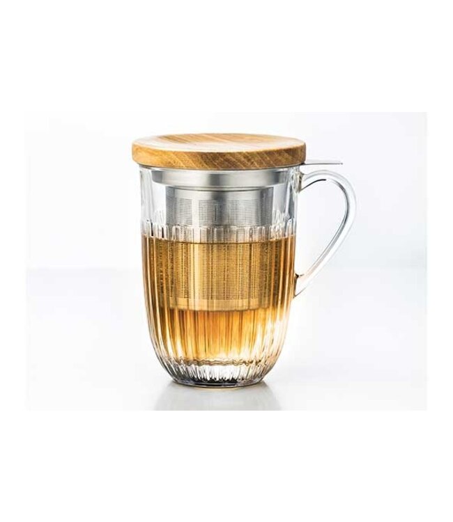 Theeglas 36 cl Ø80x(h)110 mm met filter & deksel Quessant - La Rochere