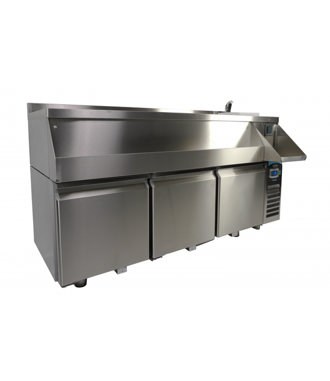 Koelwerkbank met cocktailbar station 1700x700x1000 mm (bxdxh) met 3 deuren -2°C tot 8°C - Combisteel