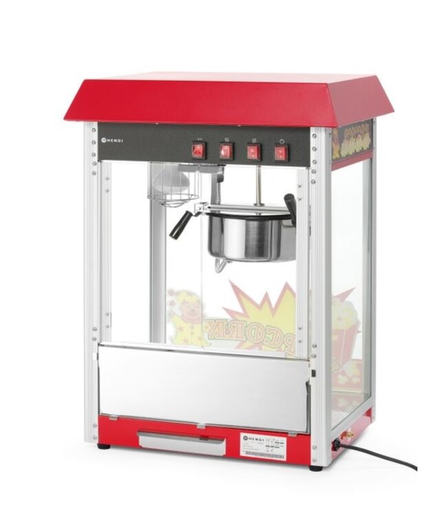Popcornmachine rood 230V/1500W - Hendi