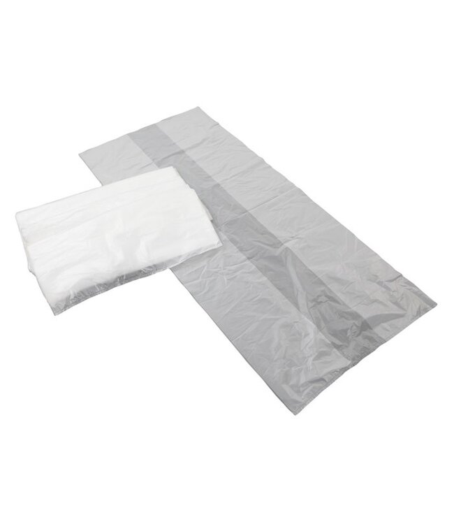 Afvalzak 65/25x140 cm (BxL) LDPE T70 transparant | prijs & verp per 100 stuks