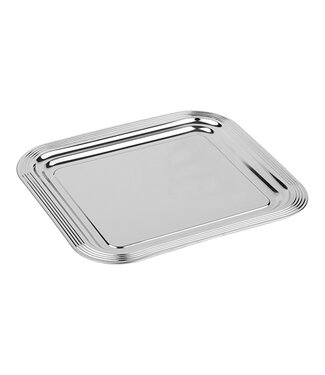 Sans Marque Serveerplateau rechthoekig 354x325 mm - Verchroomd