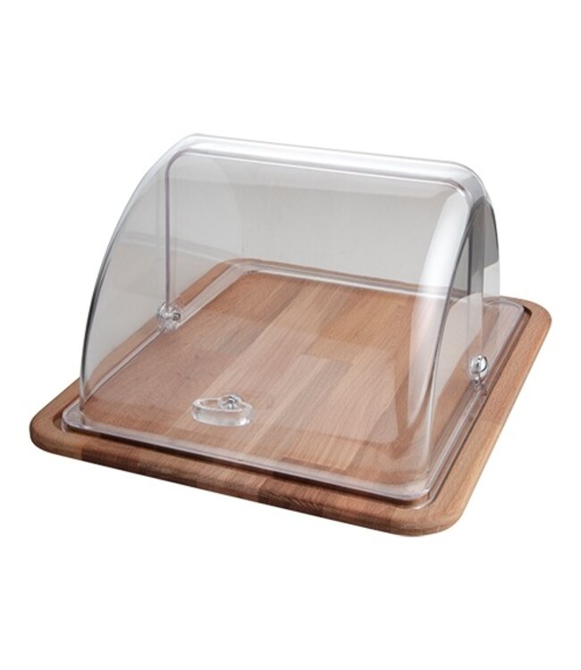 Serveerplateau met rolltop deksel 310x370 mm - Hout