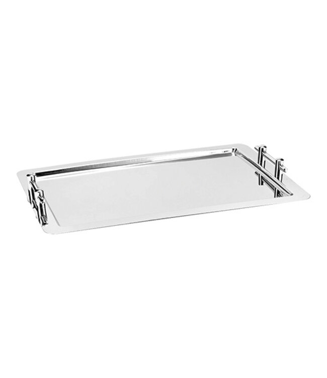 Serveerplateau rechthoekig met handgrepen 620x420 mm - Roestvrijstaal