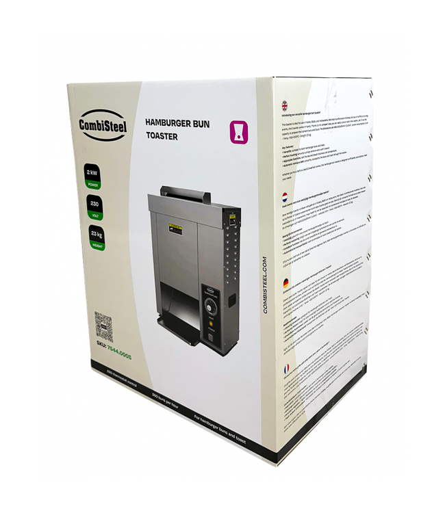 Hamburgerbroodjes toaster tafelmodel 360 buns/720 toast per uur 460x350x610 (bxdxh) 230V - Combisteel