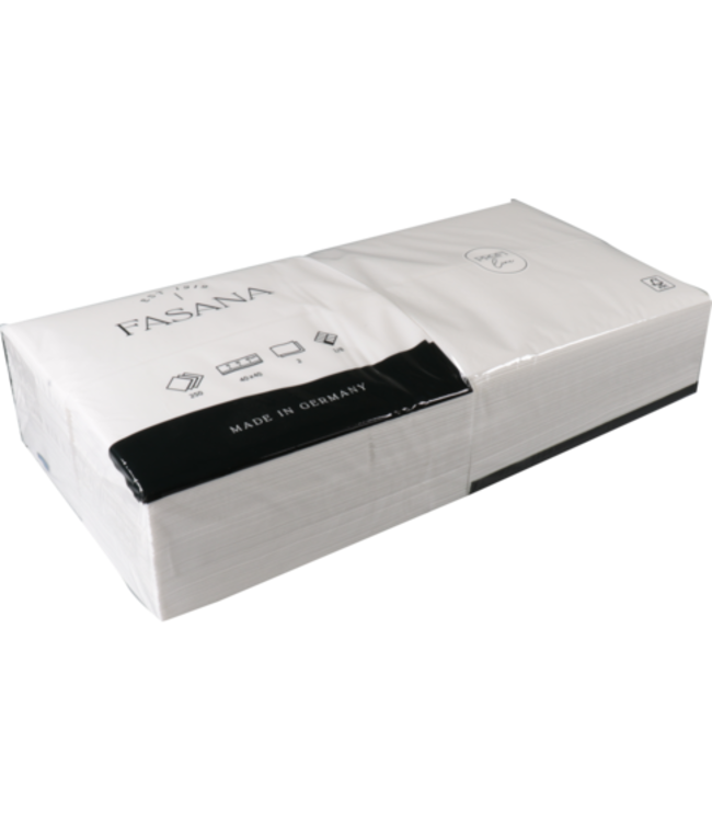 Servet 40x40 cm 2-laags wit 1/8 gevouwen - Papier | prijs & verp per 1.500 stuks