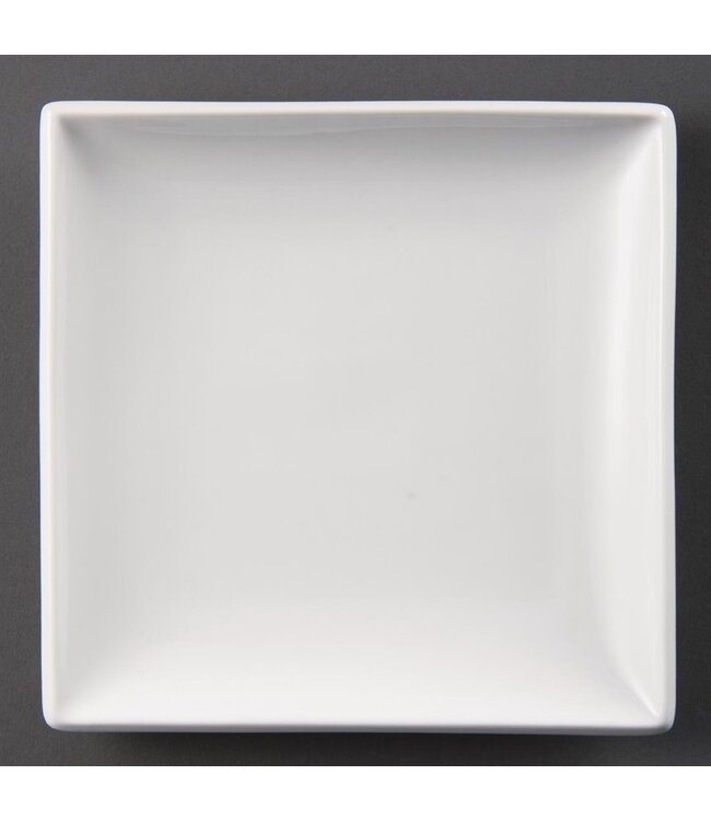 Bord 180x180 mm vierkant wit | prijs & verp per 12 stuks