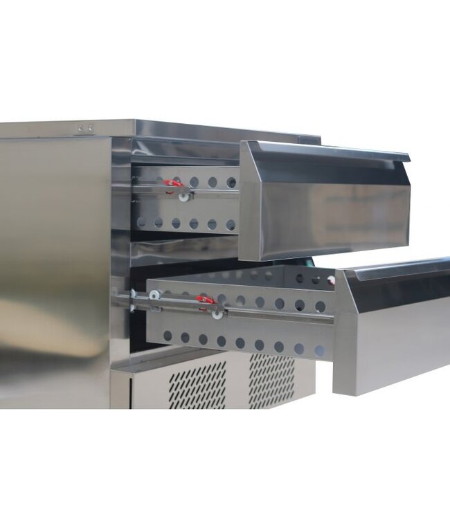 Koel/Vrieswerkbank 2 Laden 4x 1/1GN 905x700x840 mm (bxdxh) - Combisteel
