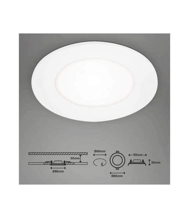 Inbouwspot LED Ø86 mm set 3 stuks