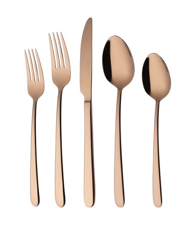 Theelepel 111 mm rvs 18/0 Ibiza koper - Sola | prijs & verp per 12 stuks