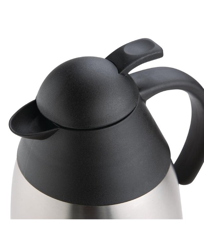 Isoleerkan 1,5 ltr dubbelwandig rvs/zwart met drukknop  Ø138x(h)231 mm - Fusion Basic
