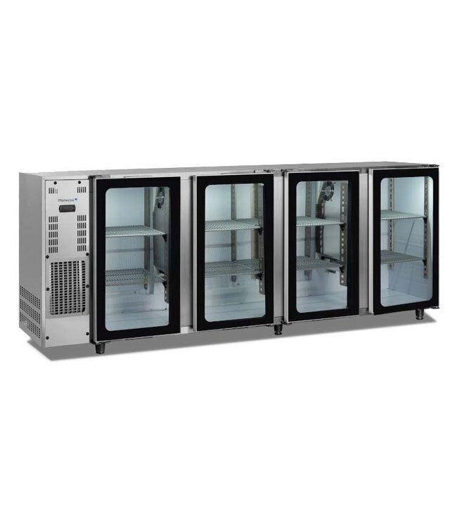 Barkoeler 794 ltr 2675x565x890 mm (bxdxh) +1°C tot +8°C 4 glasdeuren RVS FGB 451/267 APV - Marecos