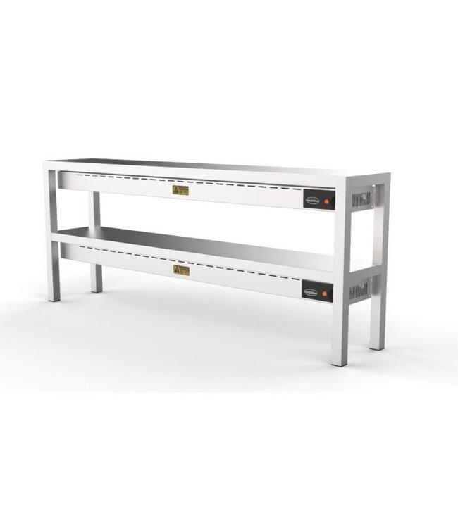 Etagere Keramisch Verwarmd 2 Niveaus 1800 Met 10 Heaters  250W 1800x300x650 mm (bxdxh) - Combisteel