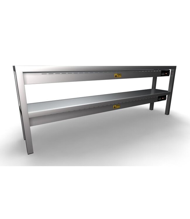 Etagere Keramisch Verwarmd 2 Niveaus 1800 Met 10 Heaters  250W 1800x300x650 mm (bxdxh) - Combisteel