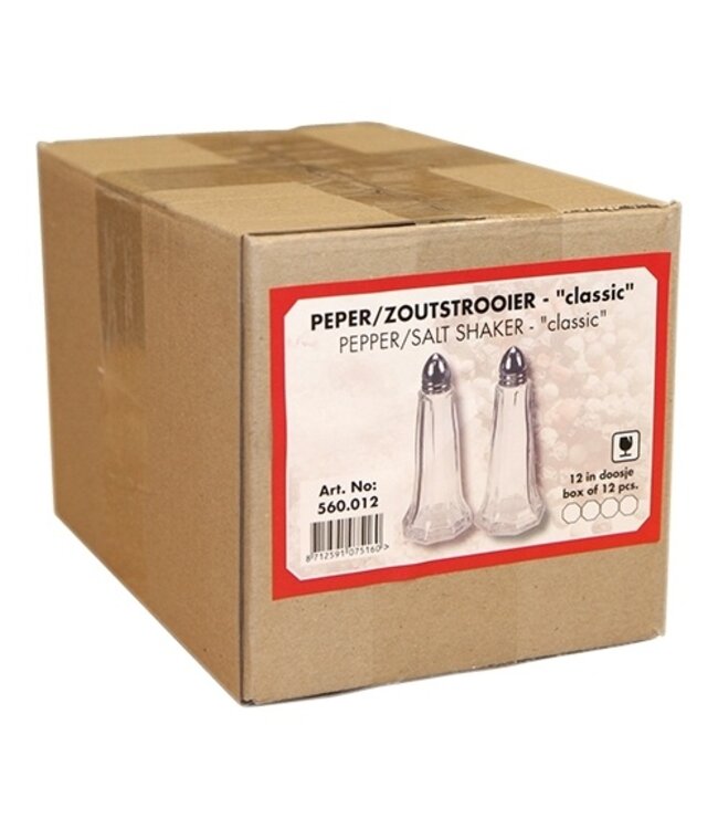 Peper-/zoutstrooier (h)12 cm | prijs & verp per 12 stuks