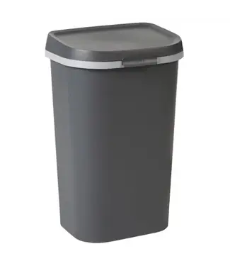 Curver Afvalbak 50 ltr antraciet grijs recycled PVC Mistral Flat - Curver