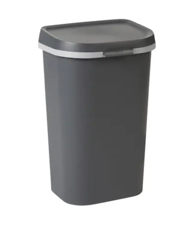 Afvalbak 50 ltr antraciet grijs recycled PVC Mistral Flat - Curver