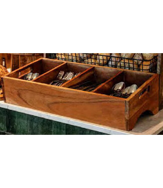 Bestekbak 4-delig 57x28x15 cm hout