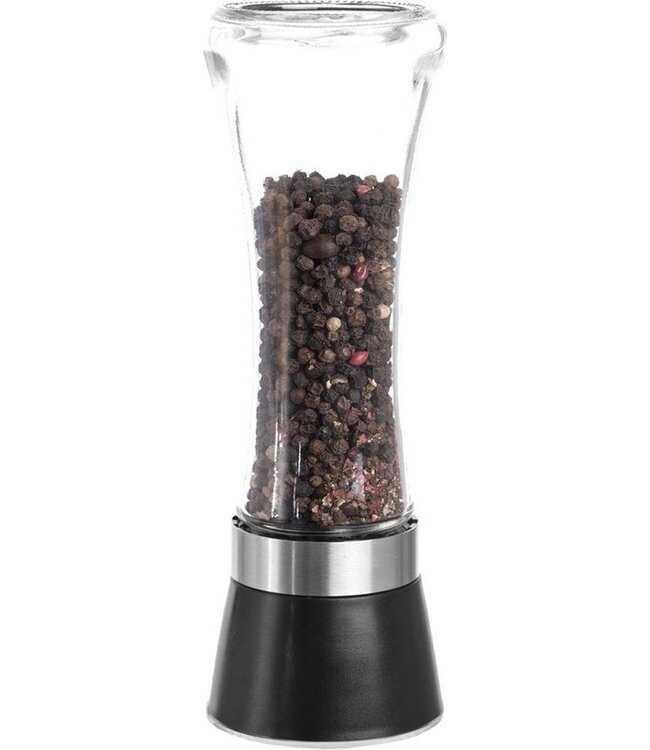 Peper-/zoutmolen Ø65x(h)187 mm glas met mat zwart deksel | prijs & verp per 36 stuks