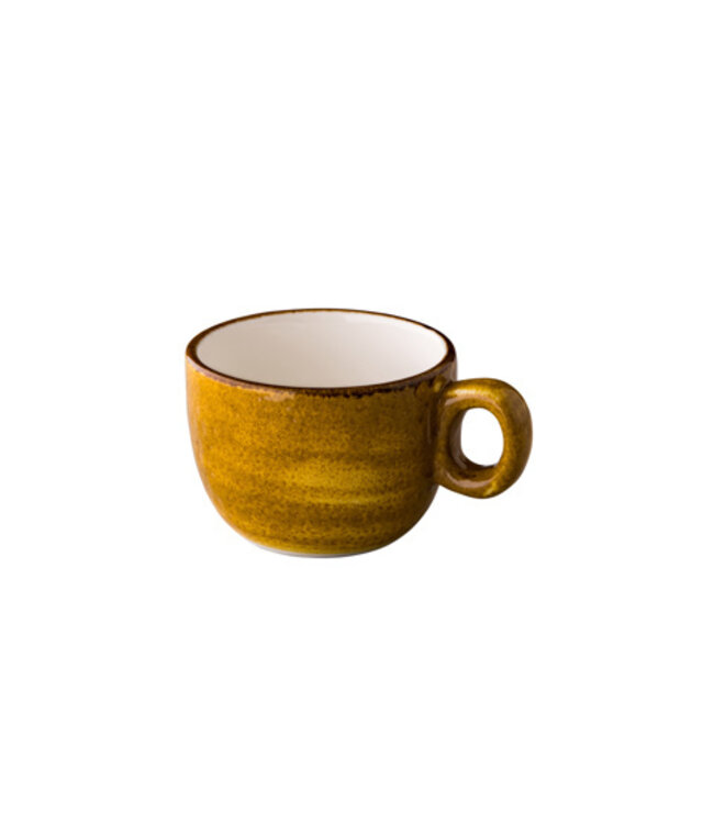 Koffiekop 16 cl stapelbaar Jersey geel - Q Authentic | prijs & verp per 6 stuks