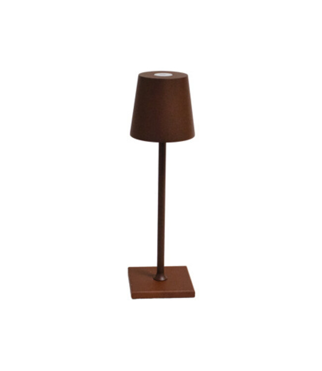 Tafellamp rustiek bruin Seattle Ø7x(h)24 cm usb-c oplaadbaar