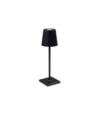 Tafellamp zwart Seattle Ø7x(h)24 cm usb-c oplaadbaar